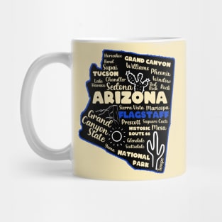 Arizona Flagstaff map arizona state usa arizona tourism Flagstaff tourism Mug